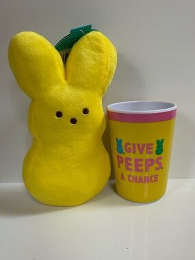 NEW!!! Peeps Tumbler And Plush Bunny Bundle-(NWT)